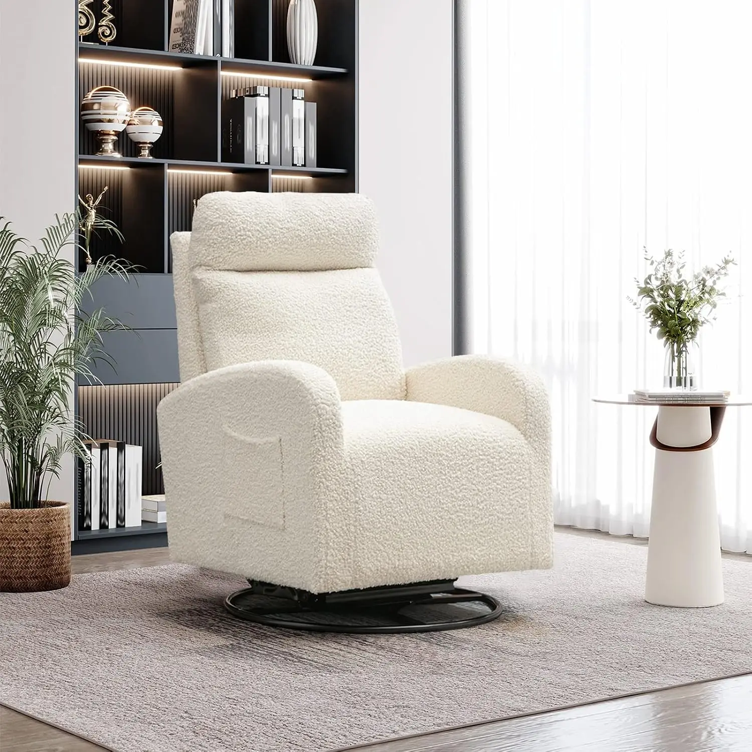 Baby Nursery Glider Chair - Fauteuil pivotant moderne, fauteuil inclinable rembourré