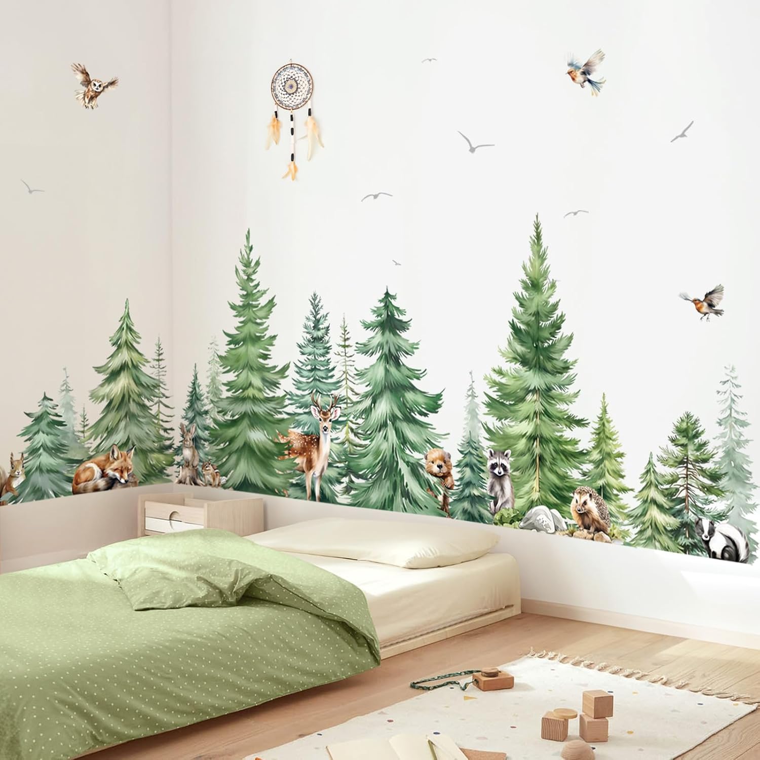 Baby Nursery Plants - Grand aquarelle pin animaux stickers muraux