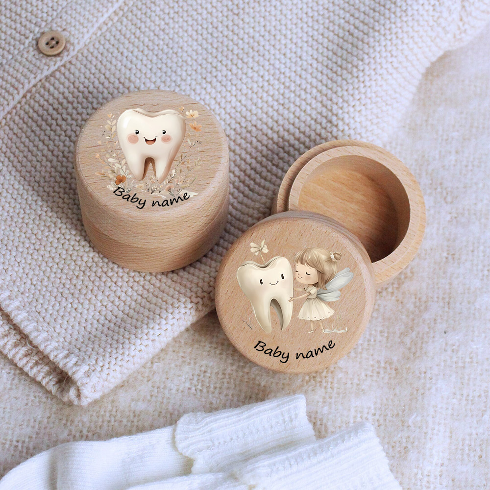Baby Keepsake Box - Boîte à dents en bois personnalisée