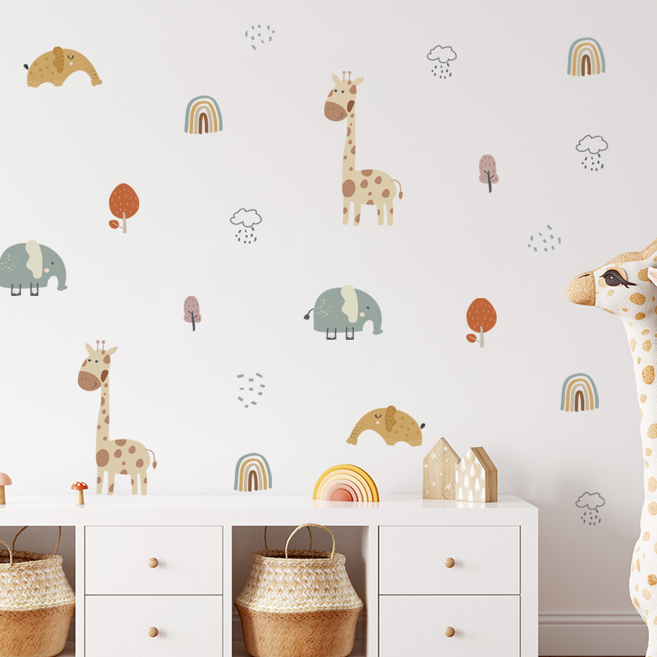 Baby Nursery Plants - Autocollant mural en forme de girafe