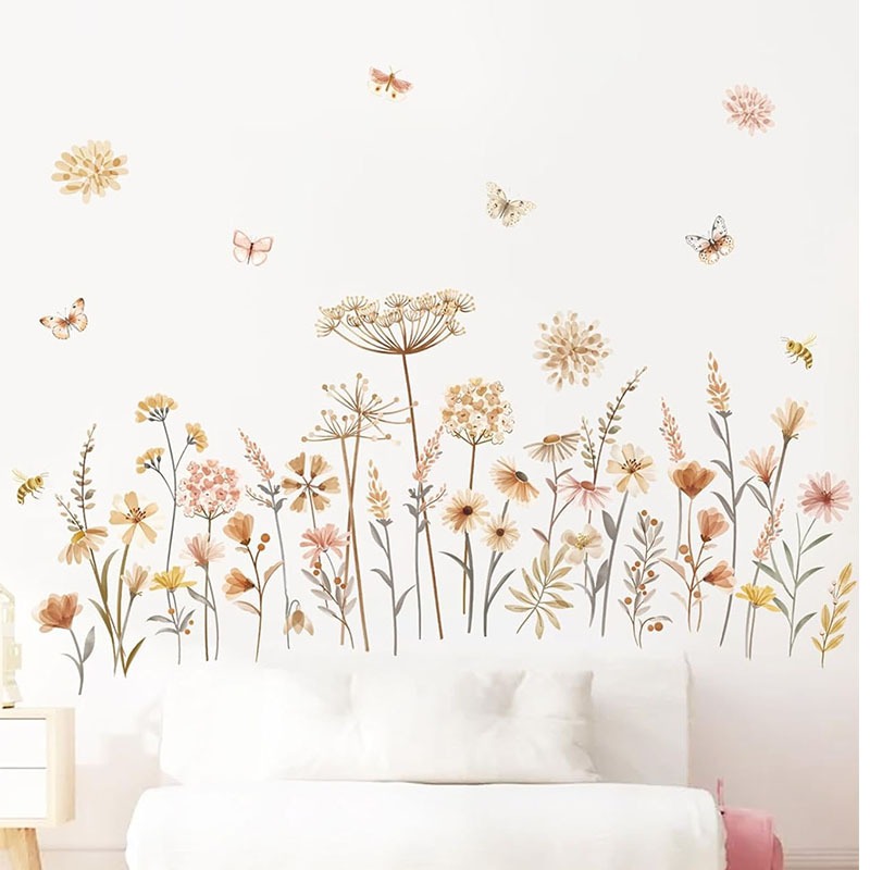 Baby Nursery Plants - Autocollants muraux Boho fleur de pissenlit,