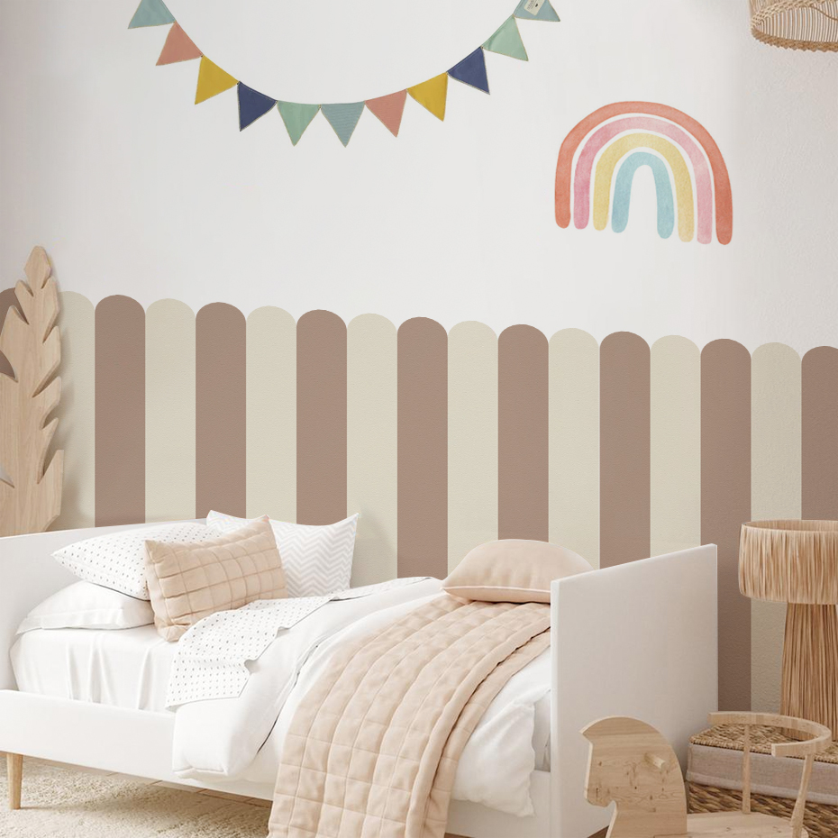 Baby Nursery Wall Art - Papier peint en Arc à rayures
