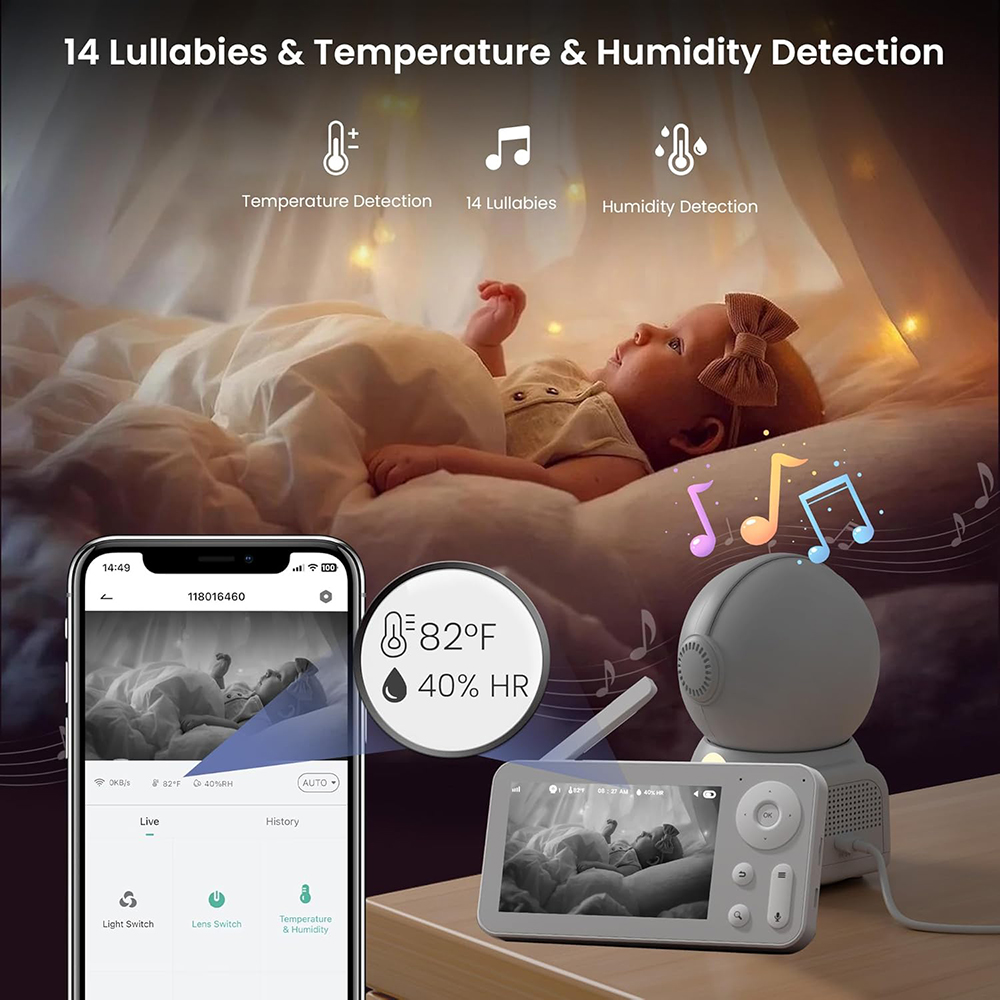 Babyphone 2K avec 2 caméras et - Baby Nursery Equipment avis et prix