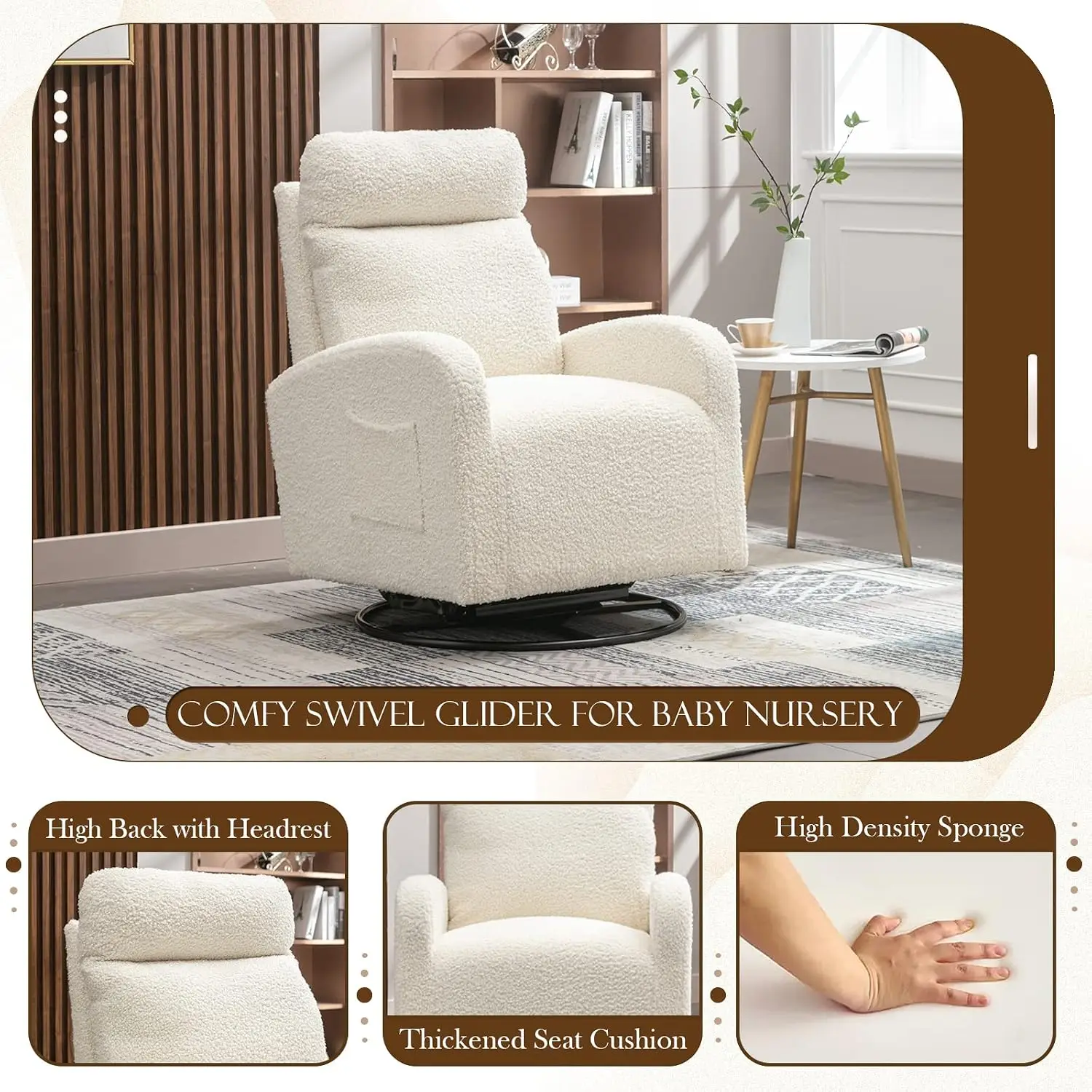 Fauteuil pivotant moderne, fau - Baby Nursery Glider Chair avis et prix