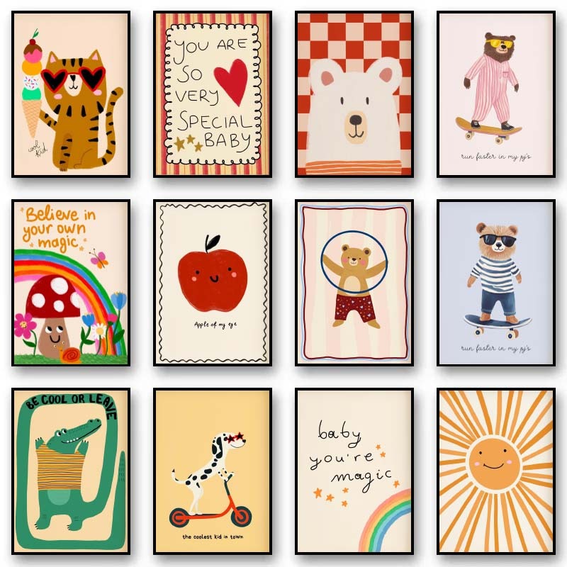 Affiche imprimée d'animaux, la - Baby Nursery Wall Art avis et prix