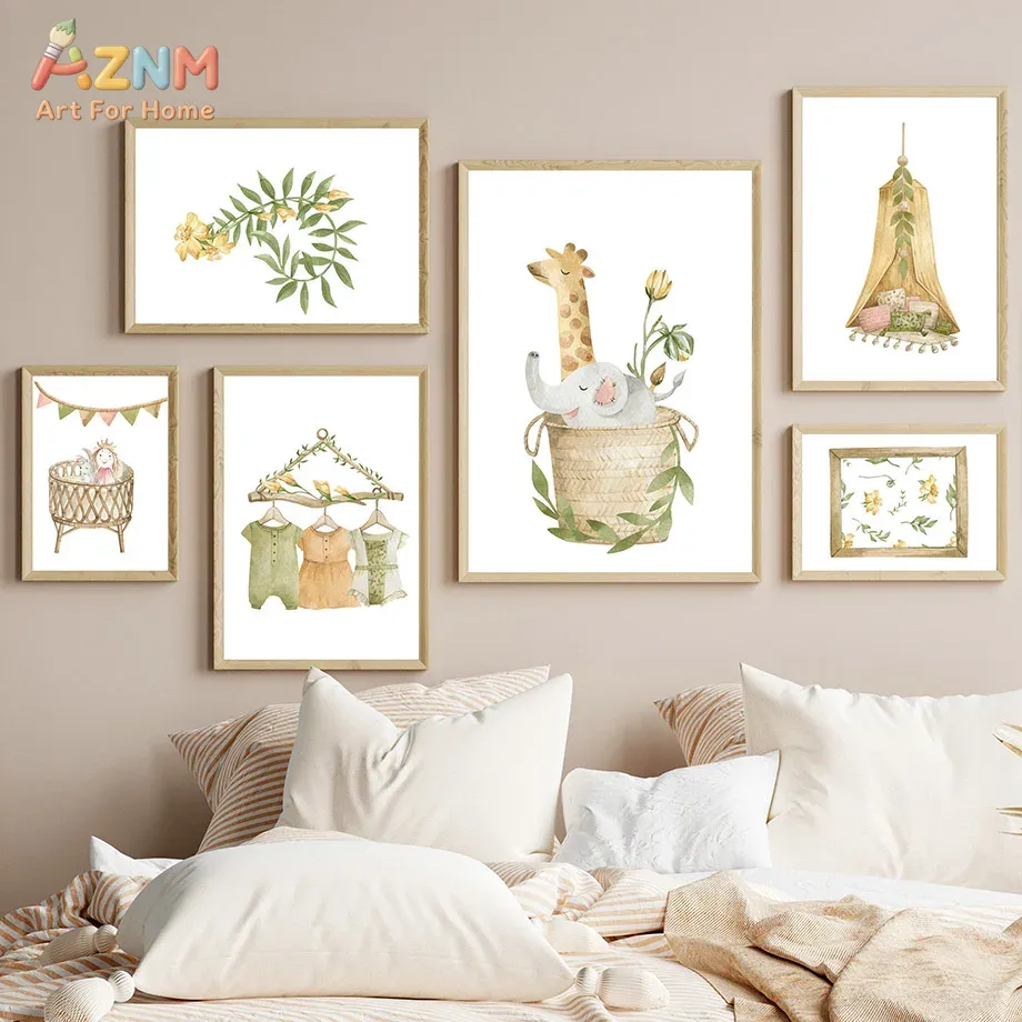 AZNM – toile murale avec anima - Baby Nursery Plants avis et prix