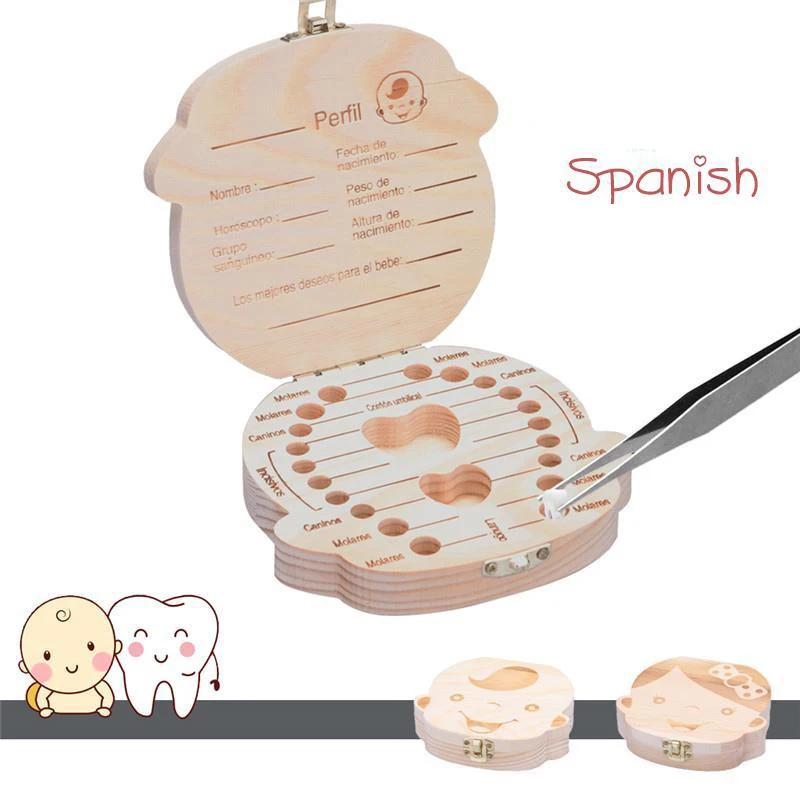 Boîte à dents de bébé en bois  - Baby Keepsake Box avis et prix