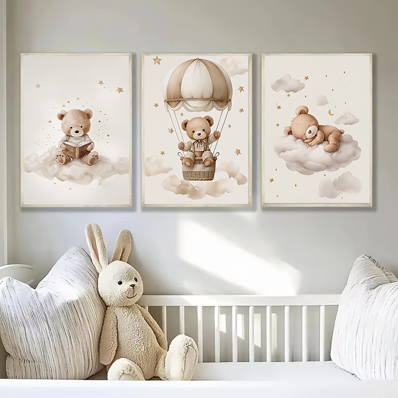 3 pièces/ensemble bohème ours  - Baby Nursery Wall Art avis et prix